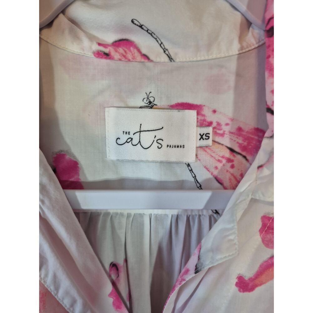 The Cat's Pajamas Cotton Pink Dragonflies Print Pajama Set XS - Picture 6 of 14